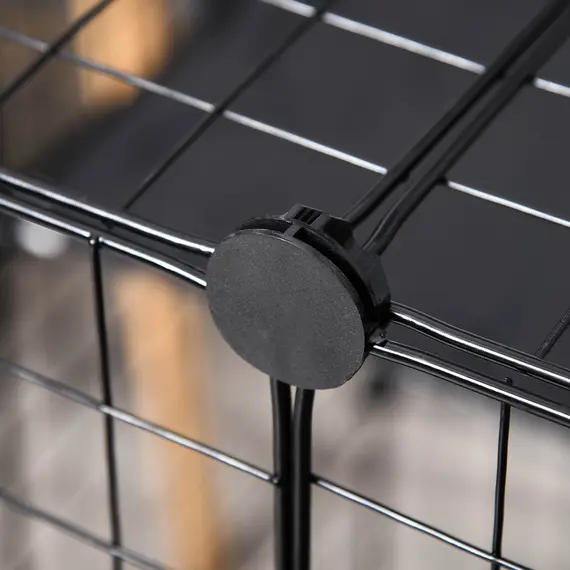 Buy Pet Playpen DIY Small Animal Cage Enclosure Metal Wire Fence 39 Panels with 3 Doors 2 Ramps for Kitten Bunny Chinchilla Pet Mink Black, 9 image