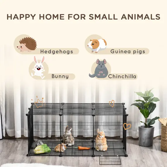 Buy Pet Playpen DIY Small Animal Cage Metal Fence with Door, 22 Pieces, for Bunny Chinchilla Hedgehog Guinea Pig, 6 image