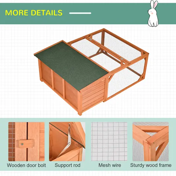 Buy Guinea Pigs Hutches Off-ground Small Animal Guinea Pig House 125.5 x 100 x 49cm, 6 image