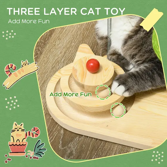 Buy Mushroom-Shaped Cat Scratching Post, with Toy Balls, Feather for Indoor Cats, 35 x 21 x 26cm - Natural Tone, 6 image