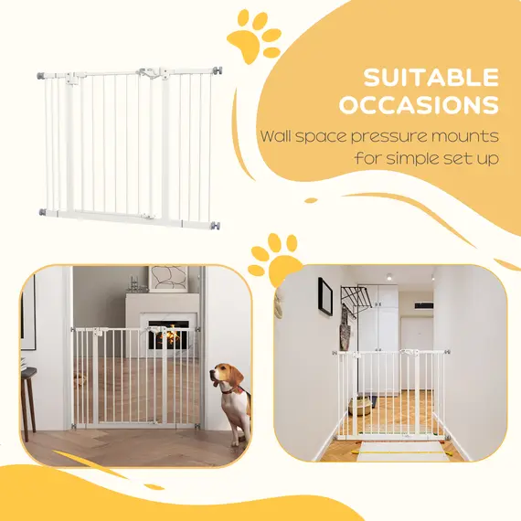 Buy Metal 74-100cm Wide Adjustable Dog Gate Black, 6 image