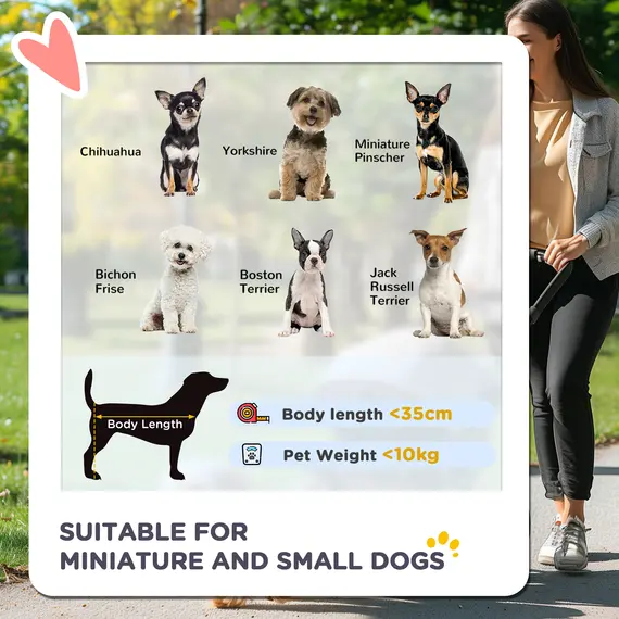 Buy Pet Stroller for Small Miniature Dogs Cats Foldable Travel Carriage with Wheels Zipper Entry Cup Holder Storage Basket Black, 4 image