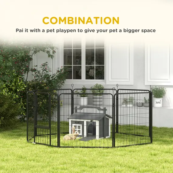 Buy Indoor Rabbit Hutch, Portable Small Animal House Outdoor, with Top Handle, Openable Roof - Grey, 5 image