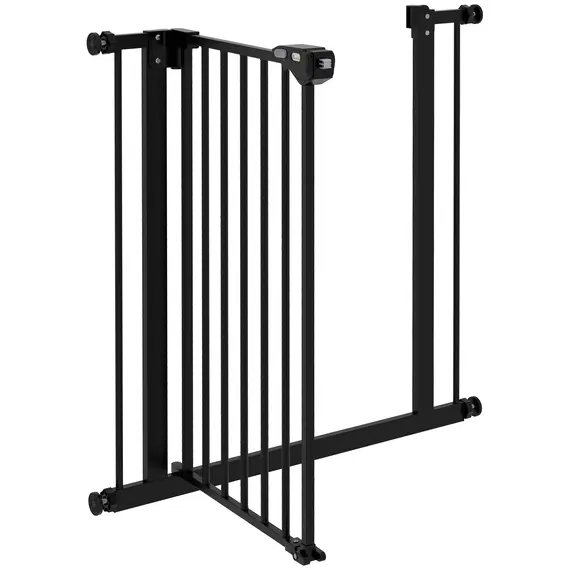 Buy Metal 74-80cm Wide Adjustable Dog Gate Black, 8 image