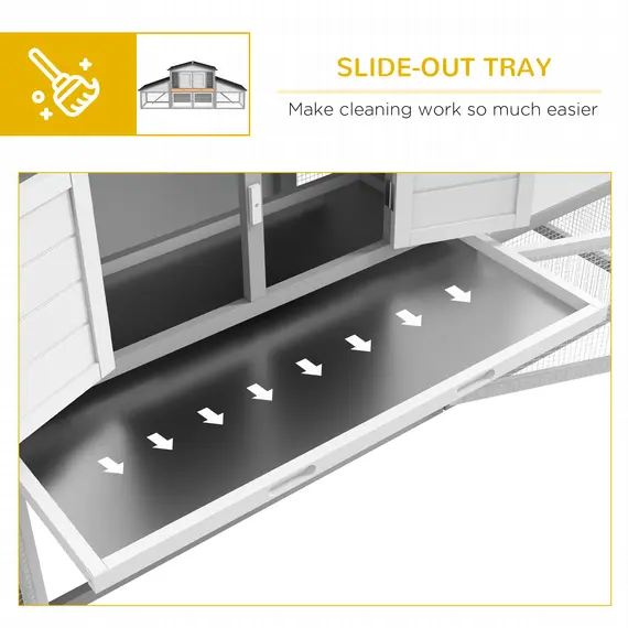 Buy Large Rabbit Hutch with Run, Outdoor Bunny Cage, with Tray, Ramp - Light Grey, 6 image
