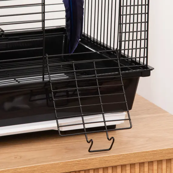 Buy Metal Bird Cage for Finch, Canary w/ Food Containers, Swing Ring, Tray, Handle, 39 x 33 x 47cm, 9 image