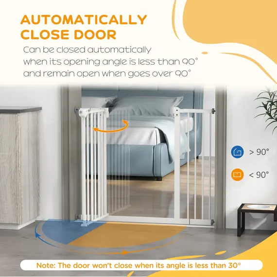 Buy Metal 74-100cm Wide Adjustable Dog Gate Black, 5 image