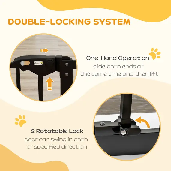 Buy Metal 74-80cm Wide Adjustable Dog Gate Black, 4 image