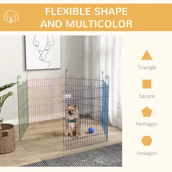 Buy Pet Playpen Crate, with Six Panels, Door, for Indoors and Outdoors, 5 image
