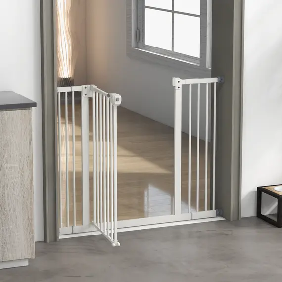 Buy Metal 74-100cm Wide Adjustable Dog Gate Black, 8 image