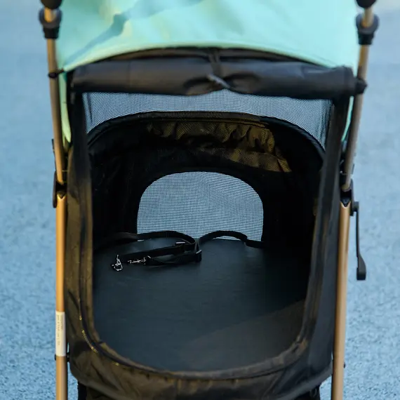Buy Pet Stroller for Small and Miniature Dogs, with Rain Cover - Green, 9 image
