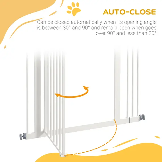 Buy Metal Pet Safety Gate Dog Gate Folding Fence 74-87cm, White, 5 image