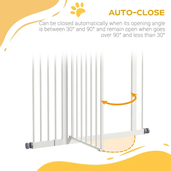 Buy Pressure Fit Dog Stair Gate No Drilling Safety Gate Auto Close for Doorways, Hallways, 74-94cm Adjustable, 94cm Tall, White, 5 image