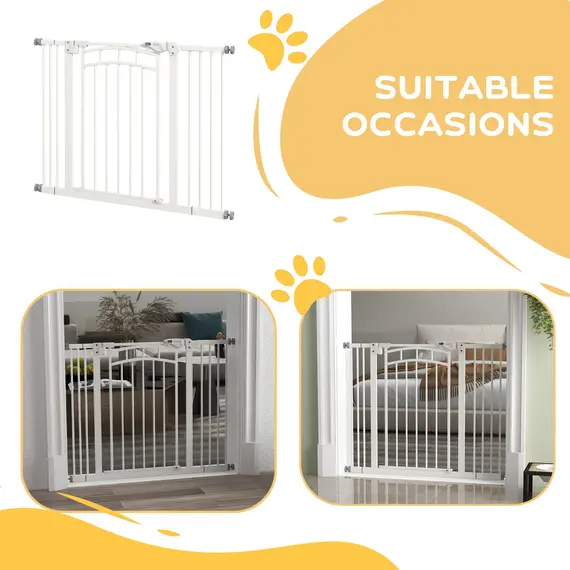 Buy Pressure Fit Stair Gate, Dog Gate w/ Auto Closing Door for Small, Medium Dog, Easy Installation, for Width 74 to 100cm, 8 image