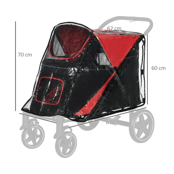 Buy Rain Cover for Dog Pram, Stroller Buggy with Rear Entry, 3 image