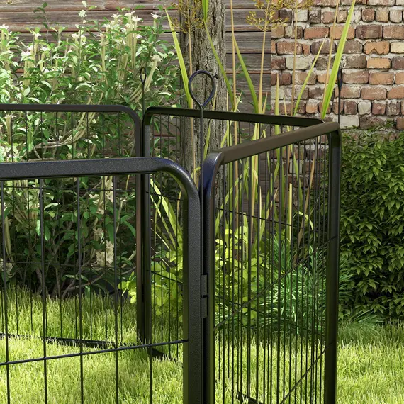 Buy Steel 8 Panel Dog pen Pet Puppy PlayPen Black, 9 image