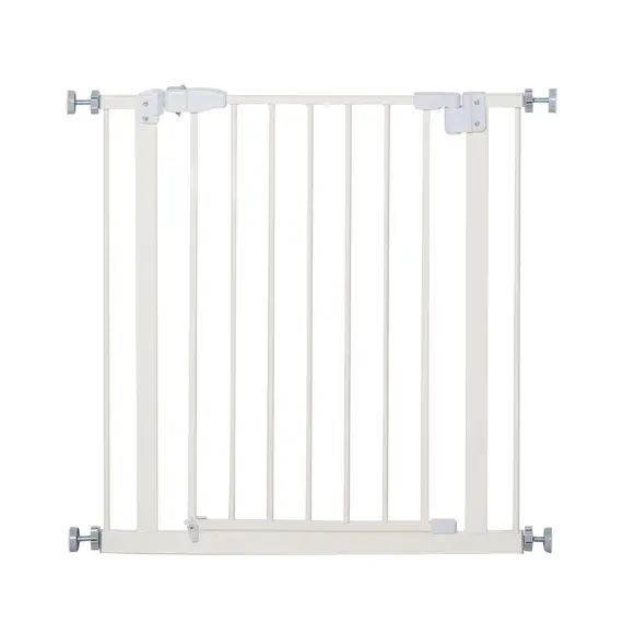 Buy Pressure Fit Safety Gate, Adjustable Dog Gate, Pet Barrier for for Doorways, Staircases and Hallways with Auto Close, Double Locking, Opening 74-80cm, White, 8 image