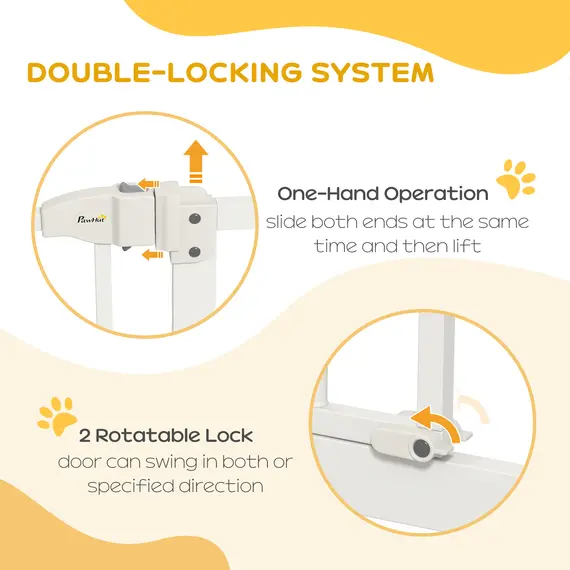 Buy Pressure Fit Dog Stair Gate No Drilling Safety Gate Auto Close for Doorways, Hallways, 74-100cm Adjustable, 94cm Tall, White, 4 image