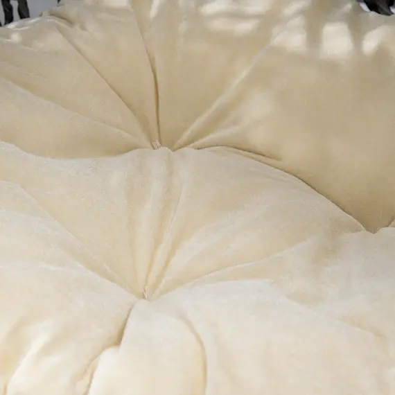 Buy Rattan Elevated Cat Bed House Kitten Basket Ball Shaped Pet Furniture w/ Removable Cushion - Silver-Tone and Grey, 9 image