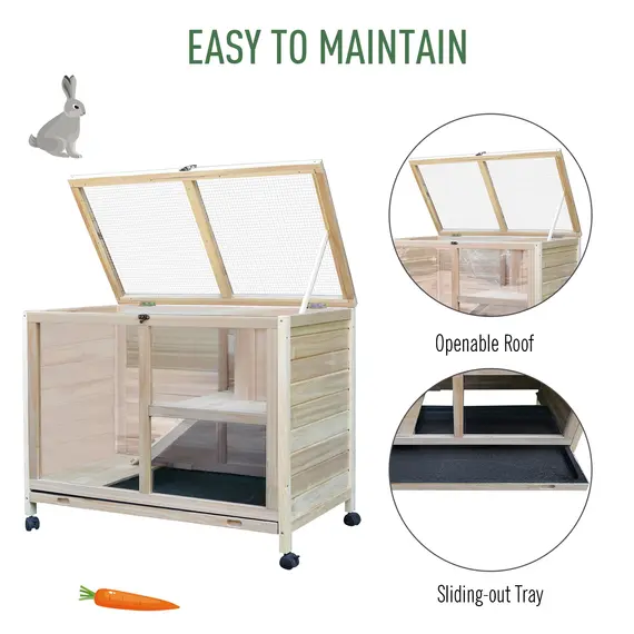 Buy Small Animals Guinea Pigs Hutches Fir Wood Indoor Hutch, 7 image