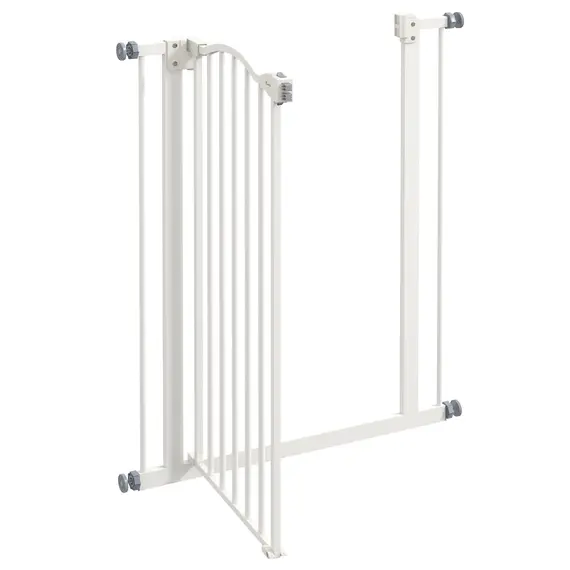 Buy Pressure Fit Dog Stair Gate No Drilling Safety Gate Auto Close for Doorways, Hallways, 74-80cm Adjustable, 94cm Tall, White, 8 image