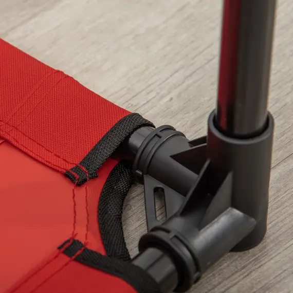 Buy Raised Dog Bed Cat Elevated Lifted Portable Camping w/ Metal Frame Black and Red (Medium), 8 image