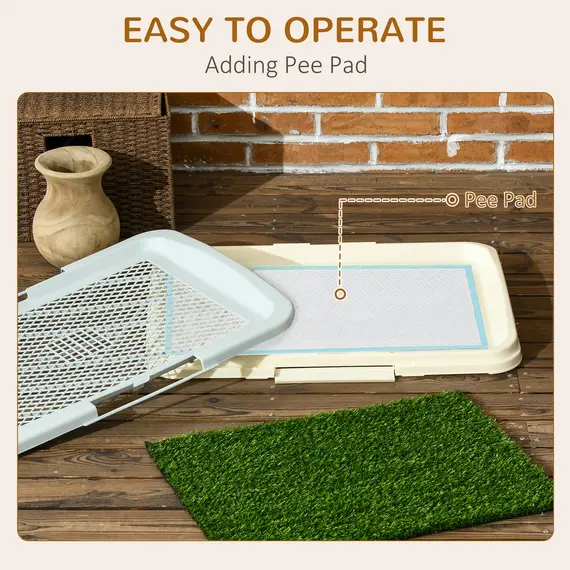 Buy Puppy Training Pad, Indoor Portable Puppy Pad, with Artificial Grass, Grid, Panel, Tray, 46.5 x 34cm, 8 image