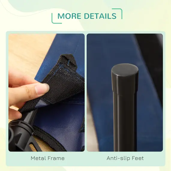 Buy Raised Dog Bed Cat Elevated Lifted Puppy Pet Elevated Cot Portable Camping Basket - Blue (Medium), 7 image