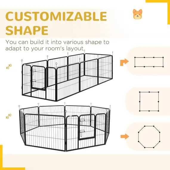 Buy Steel 8 Panel Dog pen Pet Puppy PlayPen Black, 4 image