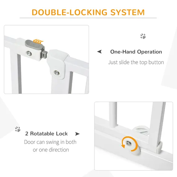Buy Wide Dog Safety Gate, with Door Pressure, for Doorways, Hallways, Staircases - White, 4 image