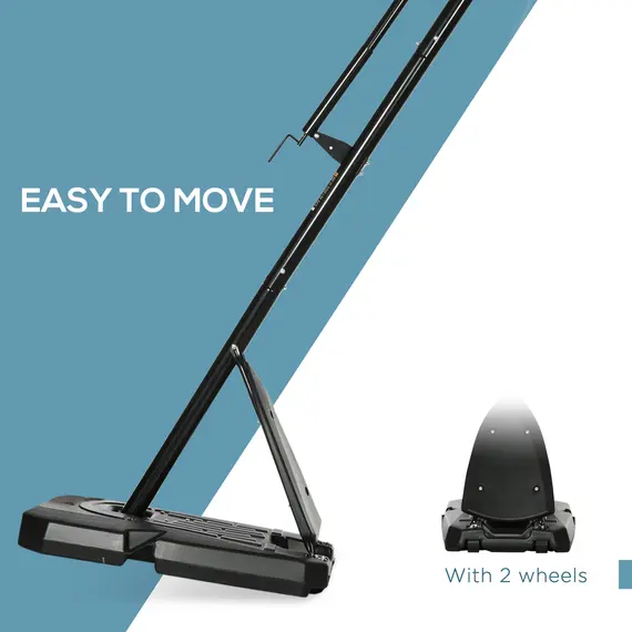 Buy 2.4-2.9m Adjustable Basketball Hoop and Stand with Weighted Base, Portable on Wheels, Black, 6 image
