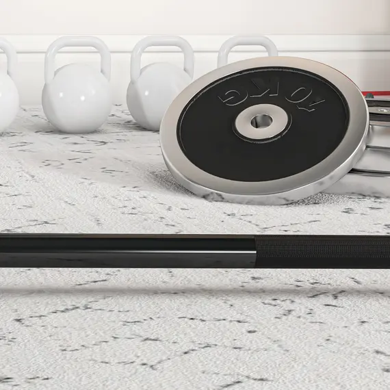 Buy 210cm Olympic Barbell Bar for 5cm Weight Plates, with Spring Clips, 20kg, 9 image