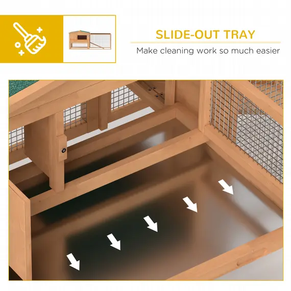 Buy Wooden Rabbit Hutch Guinea Pig hutch House 2 Tier with Rabbit Run for Outdoor Garden Backyard, 85 x 24 x 57cm, 6 image