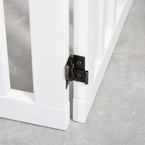 Buy Wooden Pet Gate Foldable Freestanding Dog Safety Barrier w/ Support Feet, 9 image