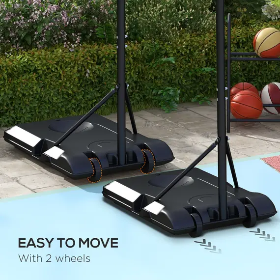 Buy Adjustable Basketball Stand Net System, with Wheels, Enlarged Base, PE, Backboard, 179-209cm, 4 image