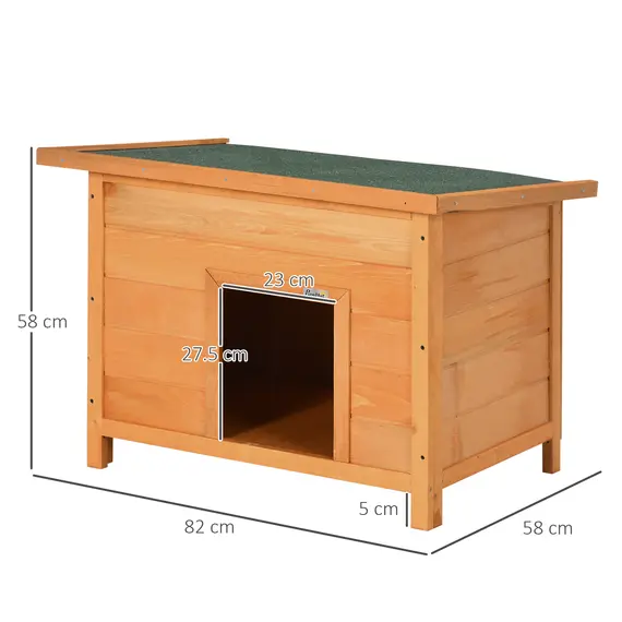 Buy Wooden Dog Kennel Elevated Dog Pet House w/ Open Top 82W x 58D x 58H cm, 3 image