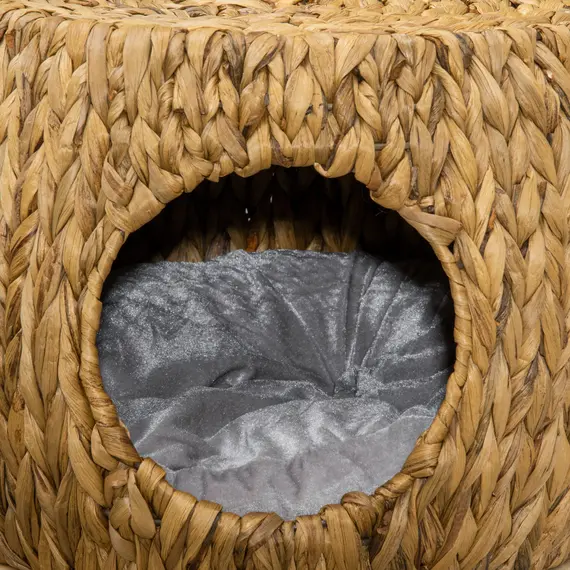 Buy Wicker Cat Bed Cat House Stool with Washable Cushion, 44 x 43 x 41cm, 9 image