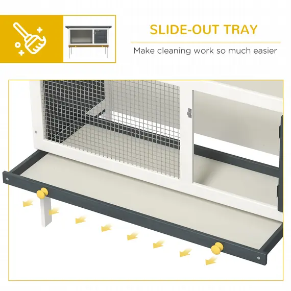 Buy Wooden Rabbit Hutch Guinea Pig Hutch Bunny Cage Small Animal Habitat Openable Asphalt Roof for Outdoor Use 90 x 45 x 65 cm, 6 image