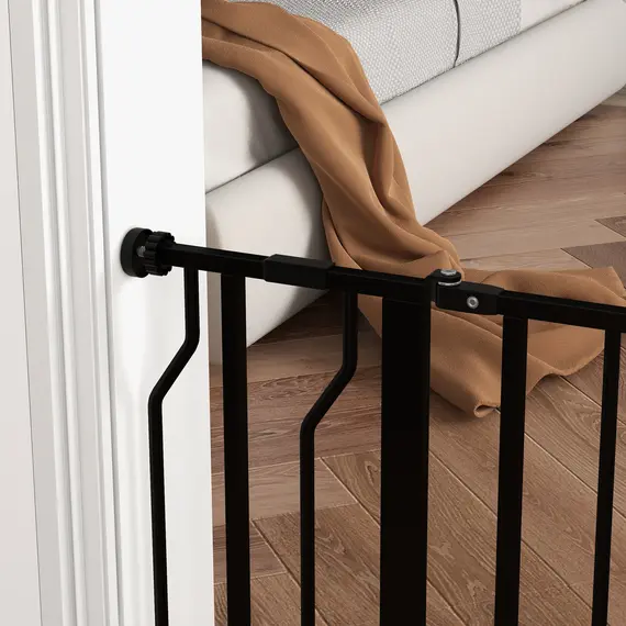 Buy Wide Dog Safety Gate, with Door Pressure, for Doorways, Hallways, Staircases - Black, 8 image