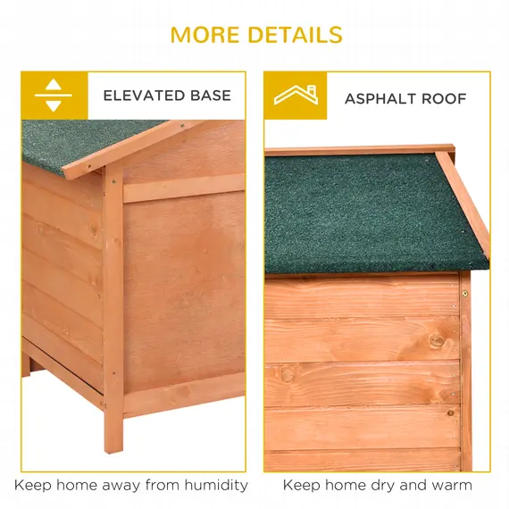 Buy Wooden Rabbit Hutch Outdoor, Guinea Pig Hutch, Detachable Pet House Animal Cage with Openable Run & Roof Lockable Door Slide-out Tray 146 x 95 x 69cm, 7 image