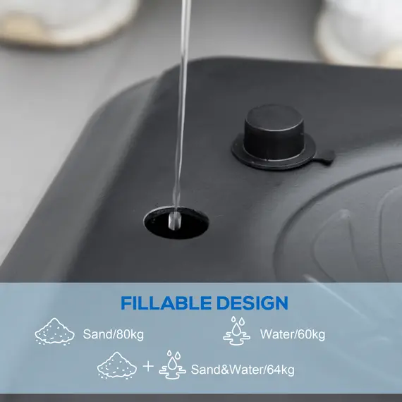 Buy Height Adjustable Basketball Stand Net Set System, Freestanding Basketball Hoop and Stand w/ Wheels, 200-305cm - Black, 7 image