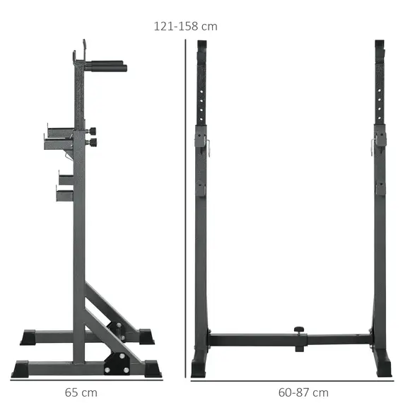 Buy Heavy Duty Barbell Squat Rack, Adjustable and Multifunctional Weight Power Stand, for Home, Gym - Black, 3 image