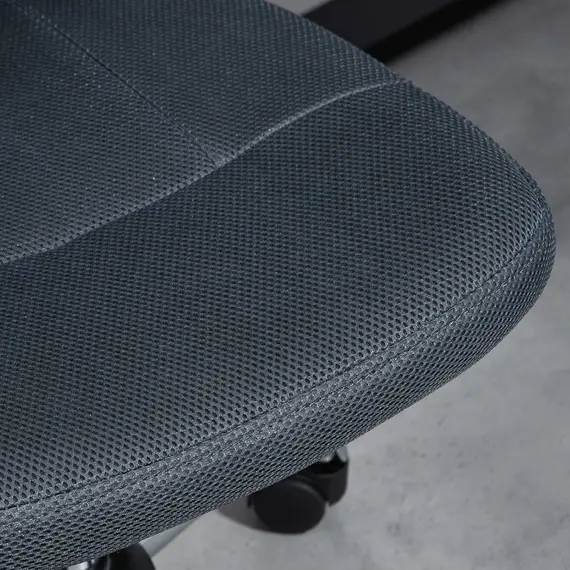 Buy Computer Desk Chair, Mesh Office Chair with Adjustable Height and Swivel Wheels, Armless Study Chair, Dark Grey, 7 image