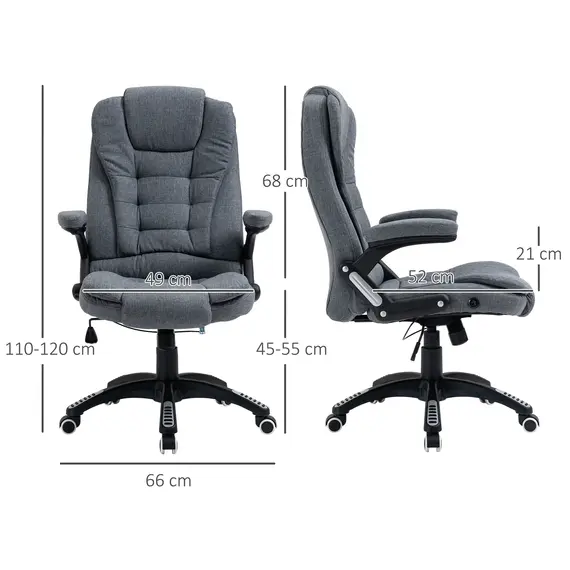 Buy Ergonomic Office Chair Comfortable Desk Chair with Armrests Adjustable Height Reclining and Tilt Function Dark Grey, 3 image