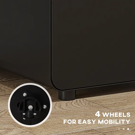 Buy Lockable File Cabinet with 3 Drawers, Vertical Office Drawer for A4, Letter, Legal Size, Anti-tilt Design, Pre-Assembled Body, Black, 5 image