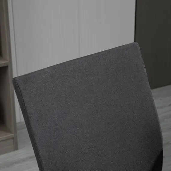 Buy Office Chair Linen Swivel Computer Desk Chair Home Study Task Chair with Wheels, Arm, Adjustable Height, Dark Grey, 8 image