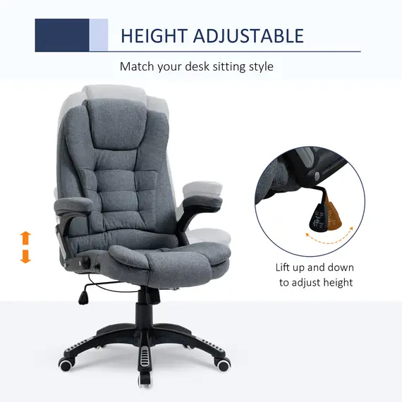 Buy Ergonomic Office Chair Comfortable Desk Chair with Armrests Adjustable Height Reclining and Tilt Function Dark Grey, 4 image