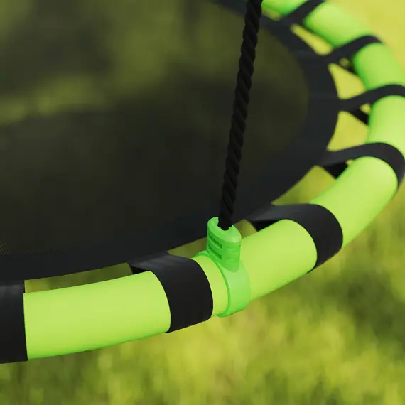 Buy 100 cm Diameter Kid Nest Swing Seat with Height Adjustable Ropes for Outdoor Indoor, Black, 7 image