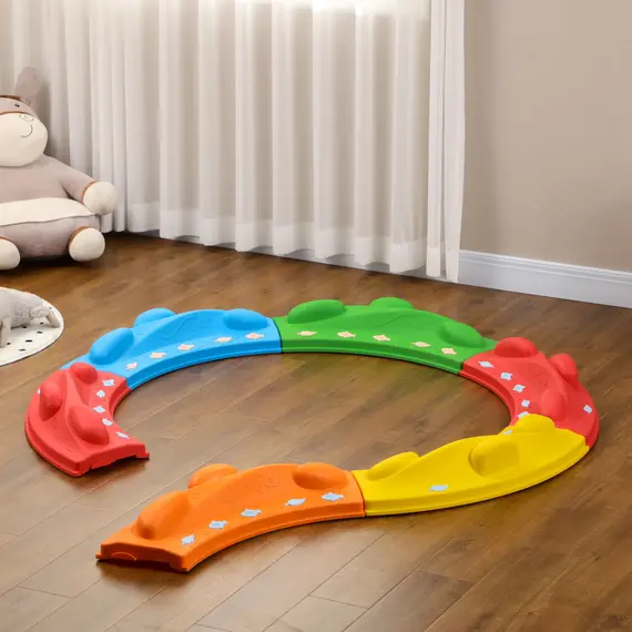 Buy Kids Balance Beam, Kids 6 Pieces Stepping Stones Obstacle Course, for Ages 3-8 Years - Multicoloured, 8 image