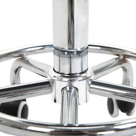 Buy Round Rolling Stool, PU Leather Height Adjustable Stool Chair with Wheels and Swivel Seat for Salon, Massage, Spa, Home Kitchen, Black, 9 image